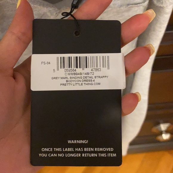 Grey Reverse Seam Mini Bodycon Tank Dress - PLT - Picture 6 of 6